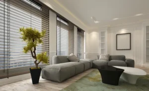 Modern living room with sectional sofa